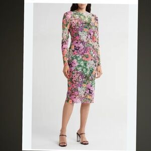 AFRM LOAH LONG SLEEVE MESH MIDI DRESS SIZE XL NEW WITH TAGS